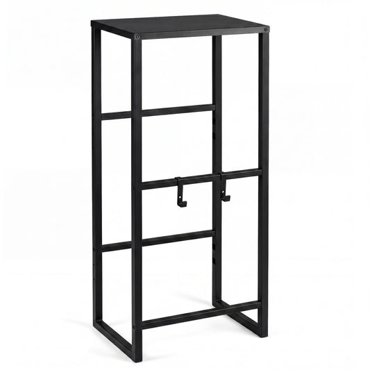 Heavy-duty Metal Storage Rack with Shelf for Beer-Black