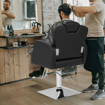 Heavy Duty Hydraulic Barber Chair Salon Chair with 360 Degrees Swivel-Black
