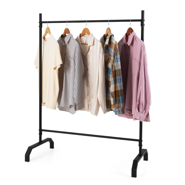 Heavy-Duty Metal Clothes Rack for Display and Storage-Black