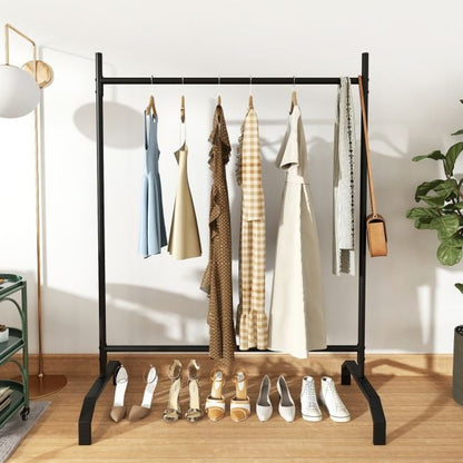Heavy-Duty Metal Clothes Rack for Display and Storage-Black