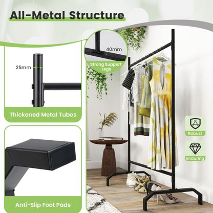 Heavy-Duty Metal Clothes Rack for Display and Storage-Black