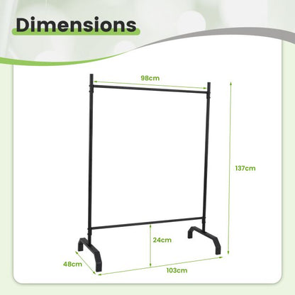 Heavy-Duty Metal Clothes Rack for Display and Storage-Black