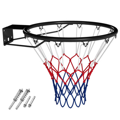 Heavy Duty Wall Mounted Basketball Rim Goal Replacement with Double Springs-Black