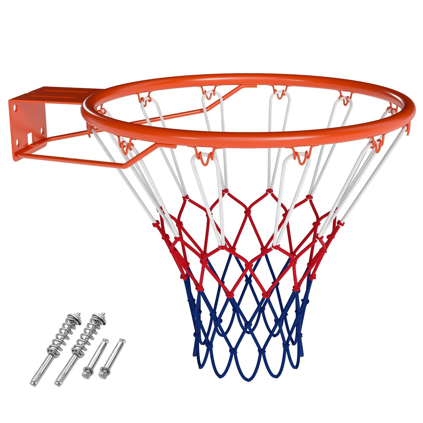 Heavy Duty Wall Mounted Basketball Rim Goal Replacement with Double Springs-Orange
