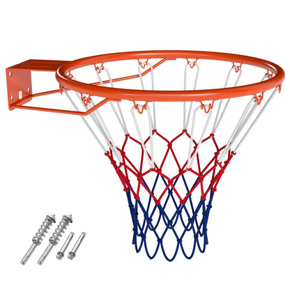Heavy Duty Wall Mounted Basketball Rim Goal Replacement with Double Springs-Orange