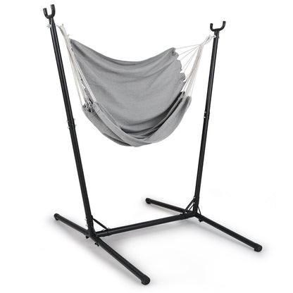 Heavy Duty and Height Adjustable Hammock Chair Side Pocket-Light Grey