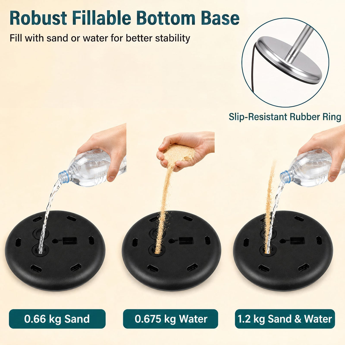 Height Adjustable Floor Standing Poster Stand with Snap-Open Frame and 360° Rotation-Silver