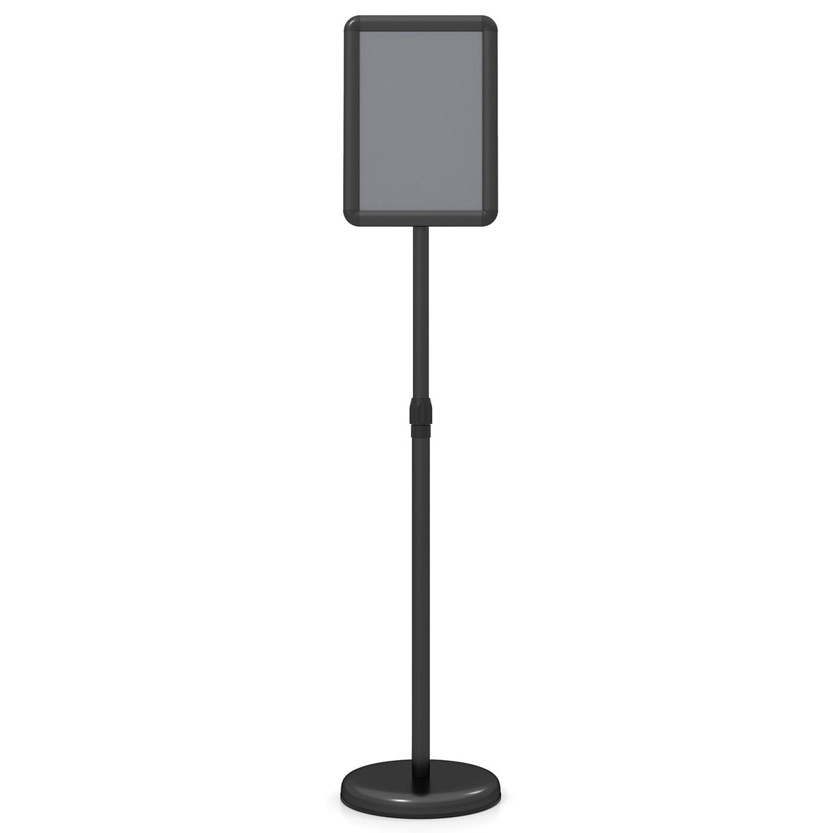 Height Adjustable Sign Holder Stand with Snap-Open Frame-Black