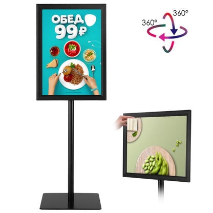 Height Adjustable Rotatable Poster A3 Information Stand-Black