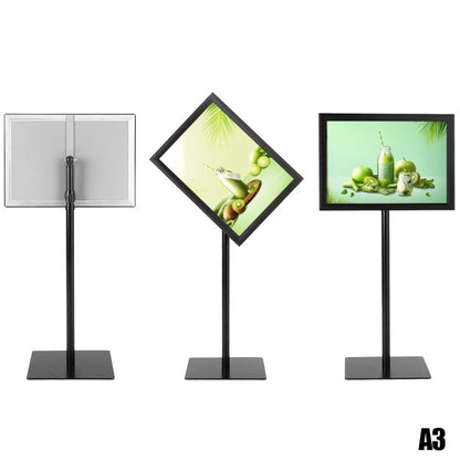 Height Adjustable Rotatable Poster A3 Information Stand-Black
