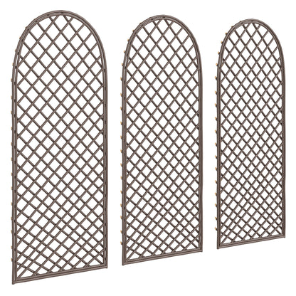 Outsunny Garden Arch, Garden Arbor with 8mm Wicker and Dome Top, Natural Wood Finish