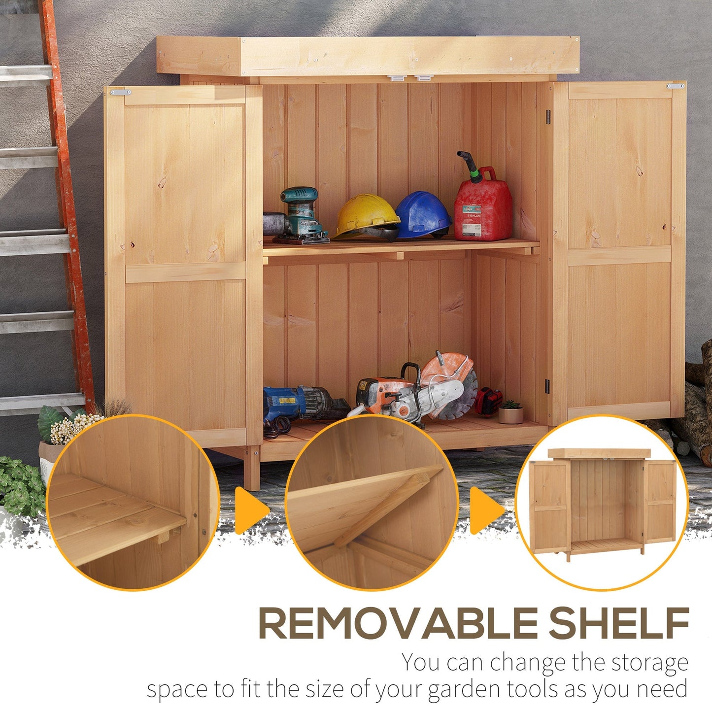 Outsunny Outdoor Garden Storage Shed, Cedarwood-Burlywood Colour