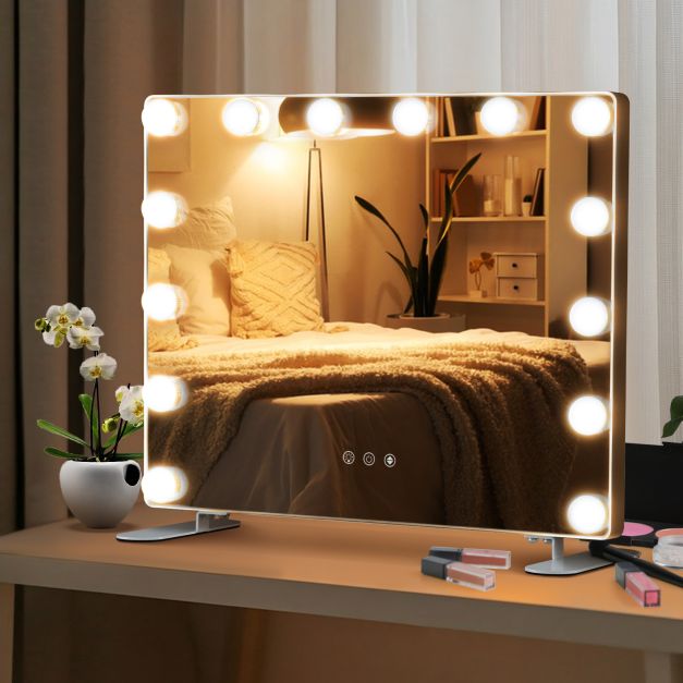 Hollywood Vanity Mirror with 3 Lighting Modes and Adjustable Brightness-White