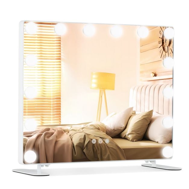 Hollywood Vanity Mirror with 3 Lighting Modes and Adjustable Brightness-White