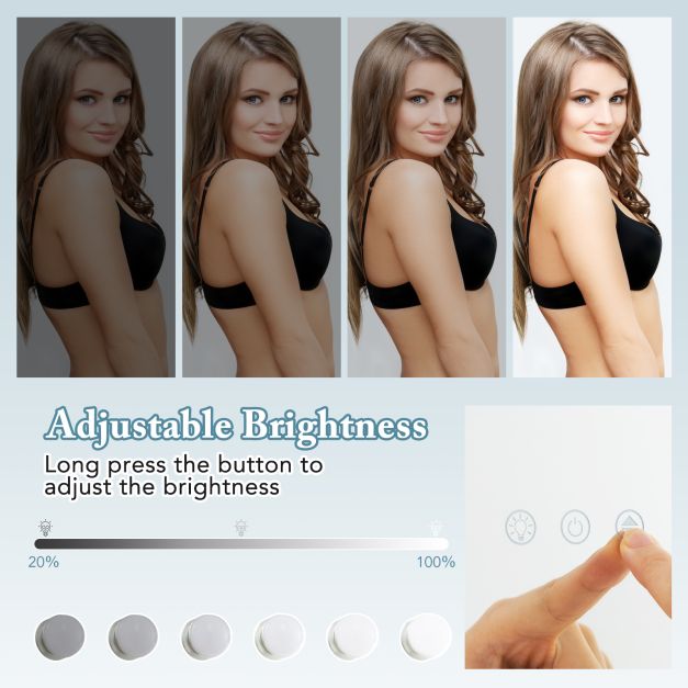 Hollywood Vanity Mirror with 3 Lighting Modes and Adjustable Brightness-White