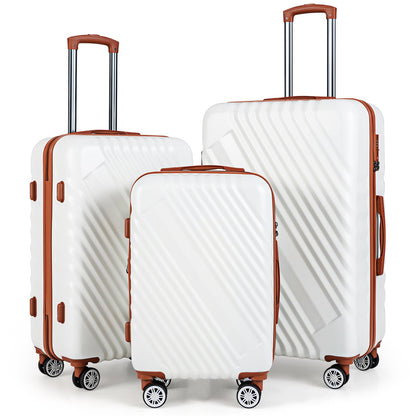 Large/Medium/Small Carry on Suitcase Sets with Premium Wheels and TSA Approved Lock-White