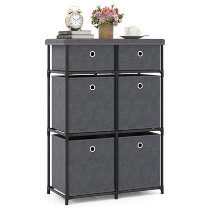 Chest of 6/9 Drawers Home Metal Frame Storage Organizer Unit-Grey-S