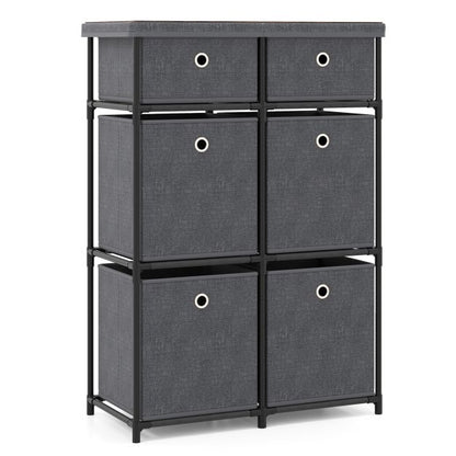 Chest of 6/9 Drawers Home Metal Frame Storage Organizer Unit-Grey-S