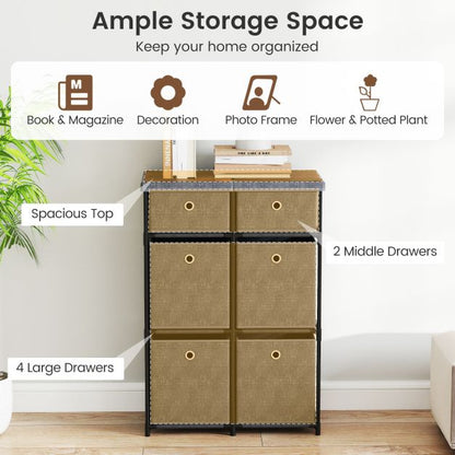 Chest of 6/9 Drawers Home Metal Frame Storage Organizer Unit-Grey-S