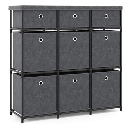 Chest of 6/9 Drawers Home Metal Frame Storage Organizer Unit-Grey-L