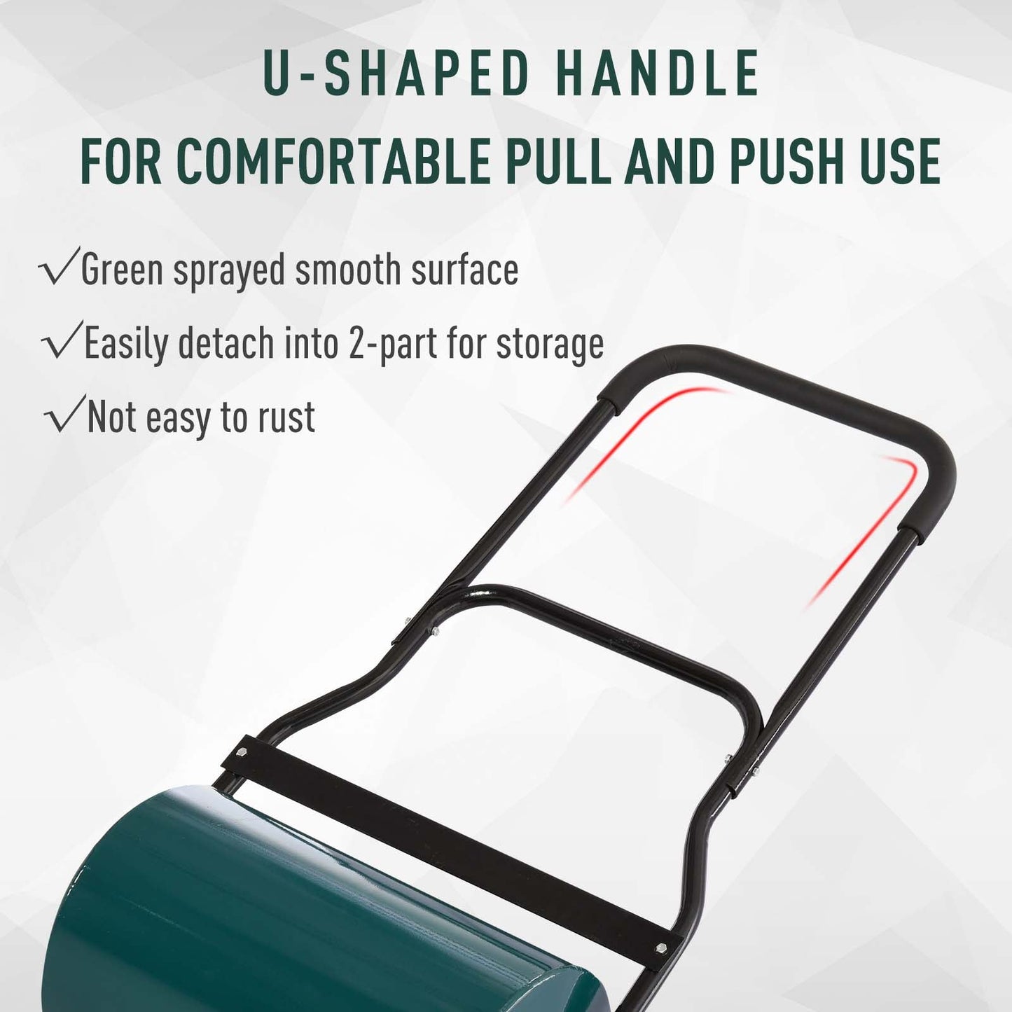 Outsunny 40L Lawn Roller Drum Scraper Bar Collapsible Handle Water or Sand Filled _32cm Green