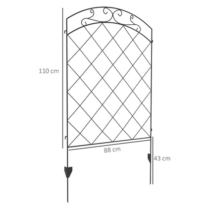 Outsunny Decorative Garden Fencing, 43in x 11.4ft Outdoor Picket Fence Panels, 8 Piece Rustproof Steel Wire Landscape Flower Bed Border Edging