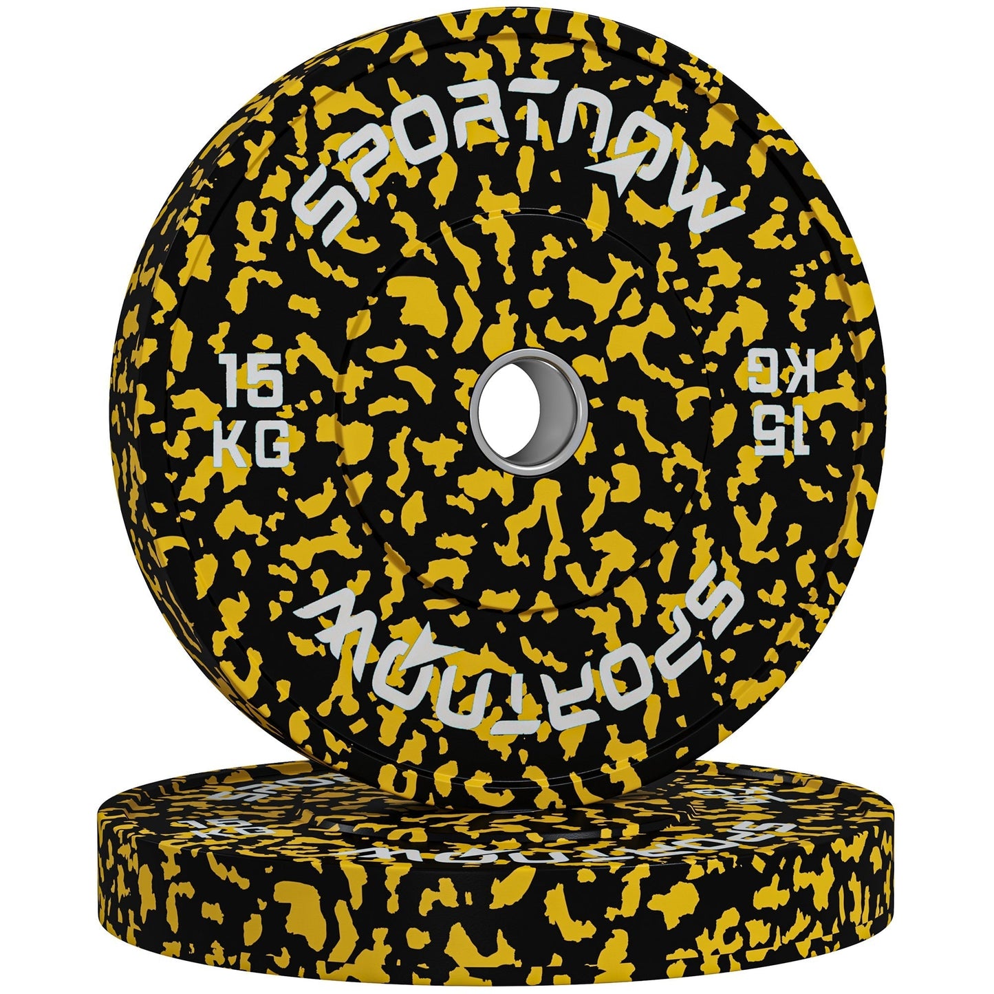 SPORTNOW Olympic Weight Plates with 5cm Holes, for Weight Lifting, 2 x 15KG