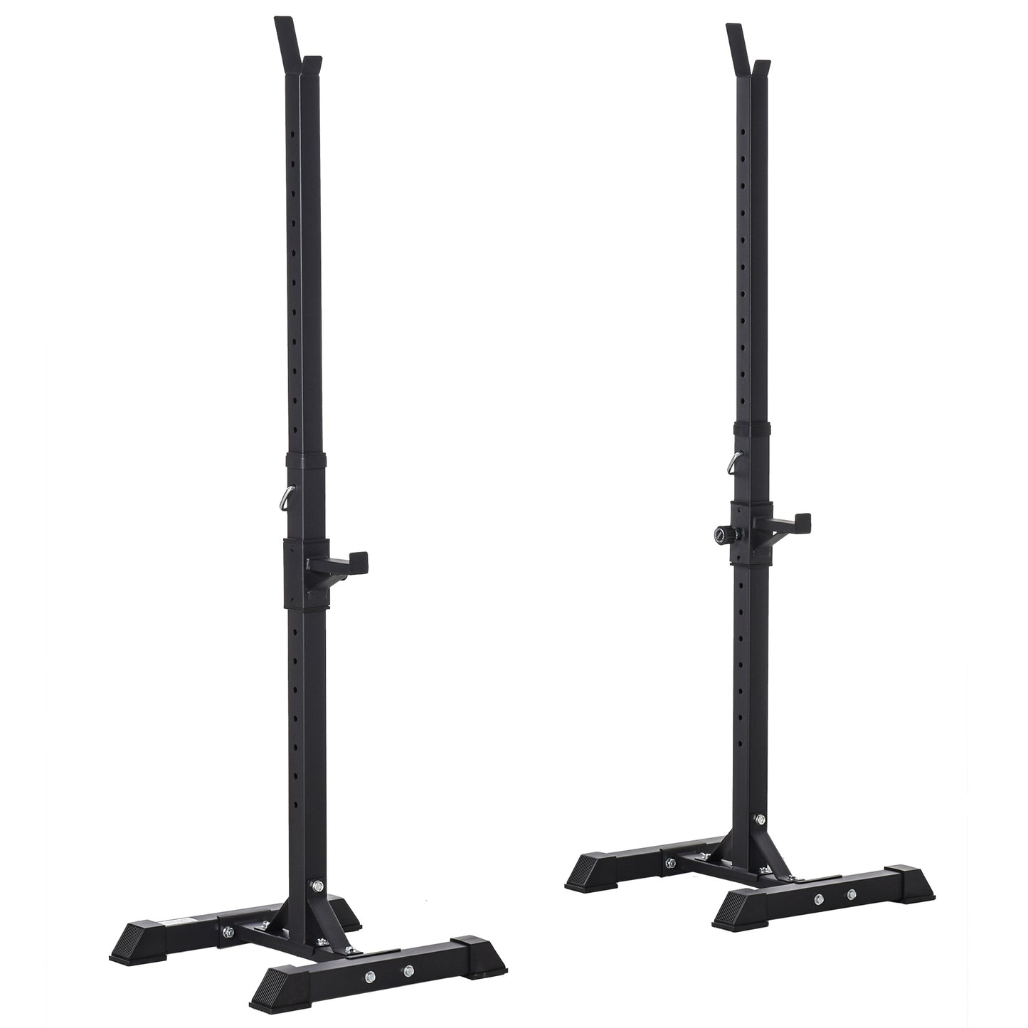 HOMCOM Adjustable Squat Rack, Weight Strength Training Bench Press Rack Weight Bench Supporter for Home Gym Exercise, Max Load 150kg, 124-154cm