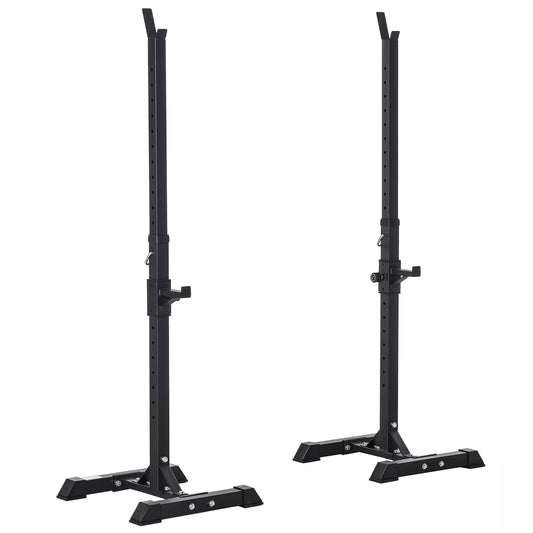 HOMCOM Adjustable Squat Rack, Weight Strength Training Bench Press Rack Weight Bench Supporter for Home Gym Exercise, Max Load 150kg, 124-154cm