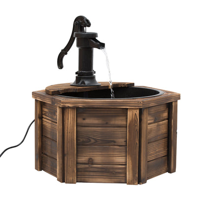 Outsunny Wooden Electric Water Fountain Garden Ornament Oasis 220V