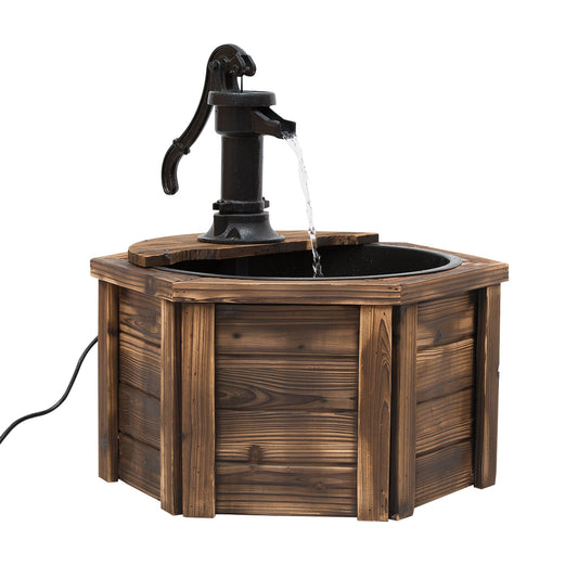 Outsunny Wooden Electric Water Fountain Garden Ornament Oasis 220V