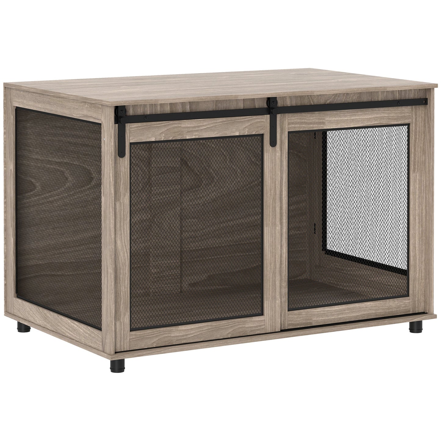 PawHut Dog Crate Furniture with Sliding Door for XL Dogs, Brown