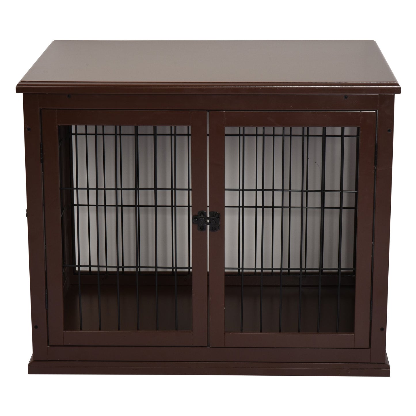 PawHut 66cm Modern Indoor Pet Cage w/ Metal Wire 3 Doors Latches Base Small Animal House Tabletop Crate Decorative Stylish Brown