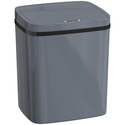 HOMCOM 15L Sensor Bin, Automatic Touchless Kitchen Bin, Easy Clean, Battery Operated for Home Office, Bedroom, Bathroom, Grey