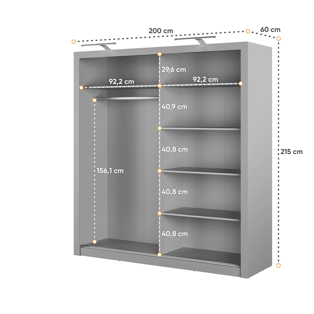 Idea ID-16 Sliding Door Wardrobe 200cm