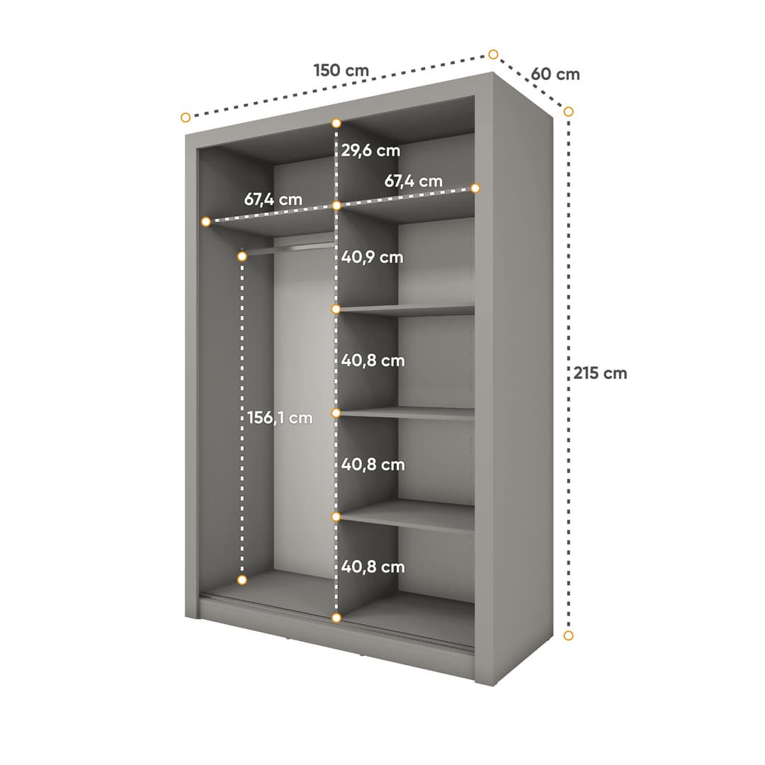 Idea ID-17 Sliding Door Wardrobe 150cm