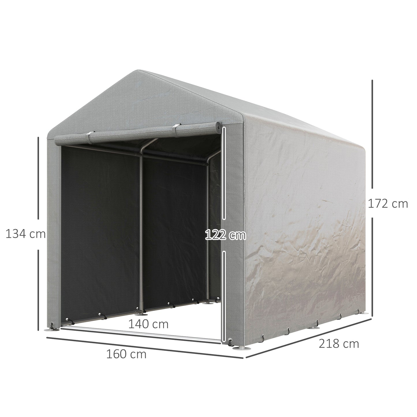 Outsunny 1,6 x 2,2 m Namiot ogrodowy z akcesoriami - jasnoszary