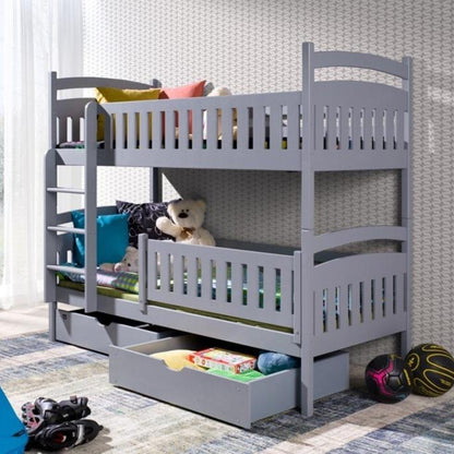 Godalming Wooden Bunk Bed Ignas with Storage