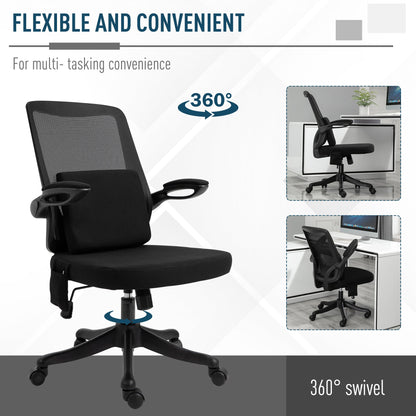 Vinsetto Office Chair 2-Point Massage Executive Ergonomic USB Power Mesh Design 360¡ Swivel with Lumbar Support, Black