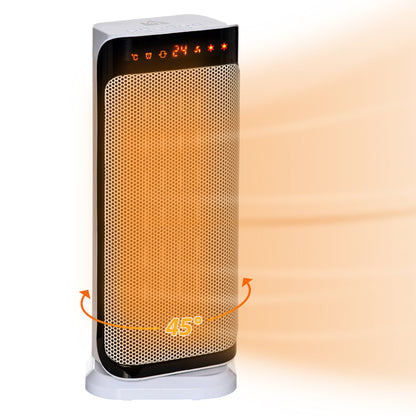 HOMCOM 2000W Electric Heater, PTC Ceramic Portable Fan Heater with Overheating & Tip-Over Protection, 8H Timer, 45 Oscillating Heater for Home, Office, Study, Bedroom
