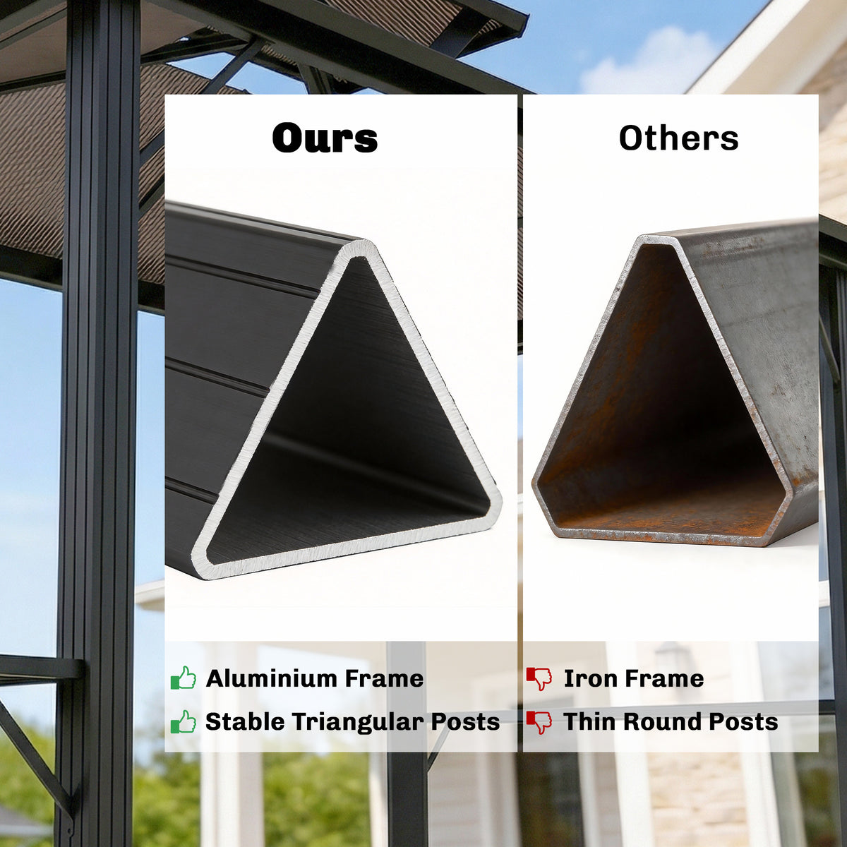 Outsunny 2.5 x 1.5 m Hardtop Grill Gazebo with Double Roof, Aluminium Outdoor BBQ Gazebo Shelter with 2 Side Shelves, Brown