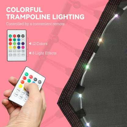 SPORTNOW 45" Rebounder Trampoline for Adults, Quiet Bungee Rebounder with LED Lights and Adjustable Handle, Pink