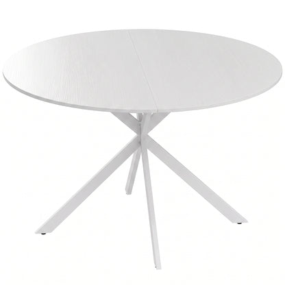 HOMCOM Dining Table for 4, 120 cm Industrial Kitchen Table with Wood Effect Tabletop and Steel Legs, White