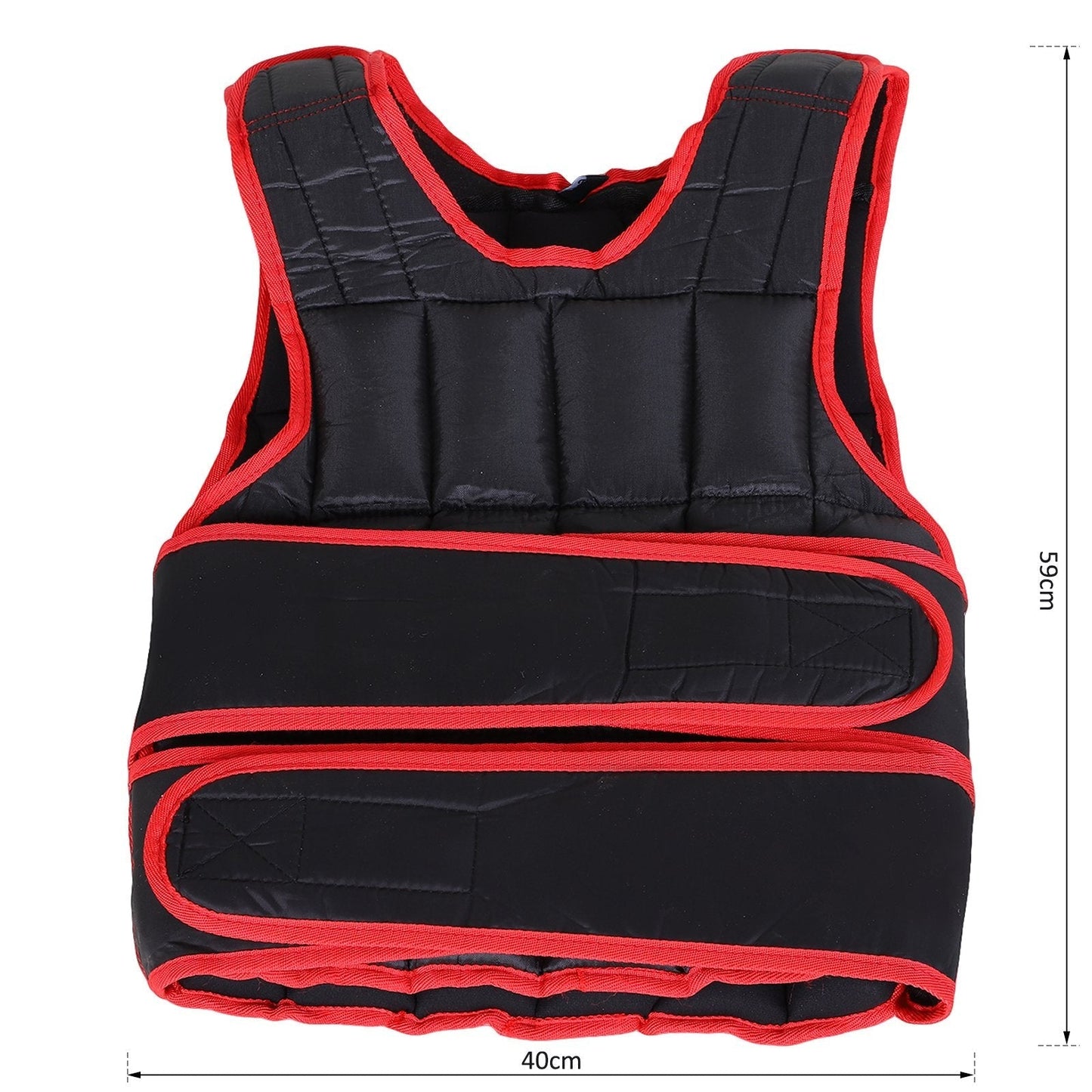 HOMCOM Outsunny 15kg Weight Vest Adjustable Exercise Workout w/ 36 Weights Padding Easy Use Cardio Running Fitness Black Red