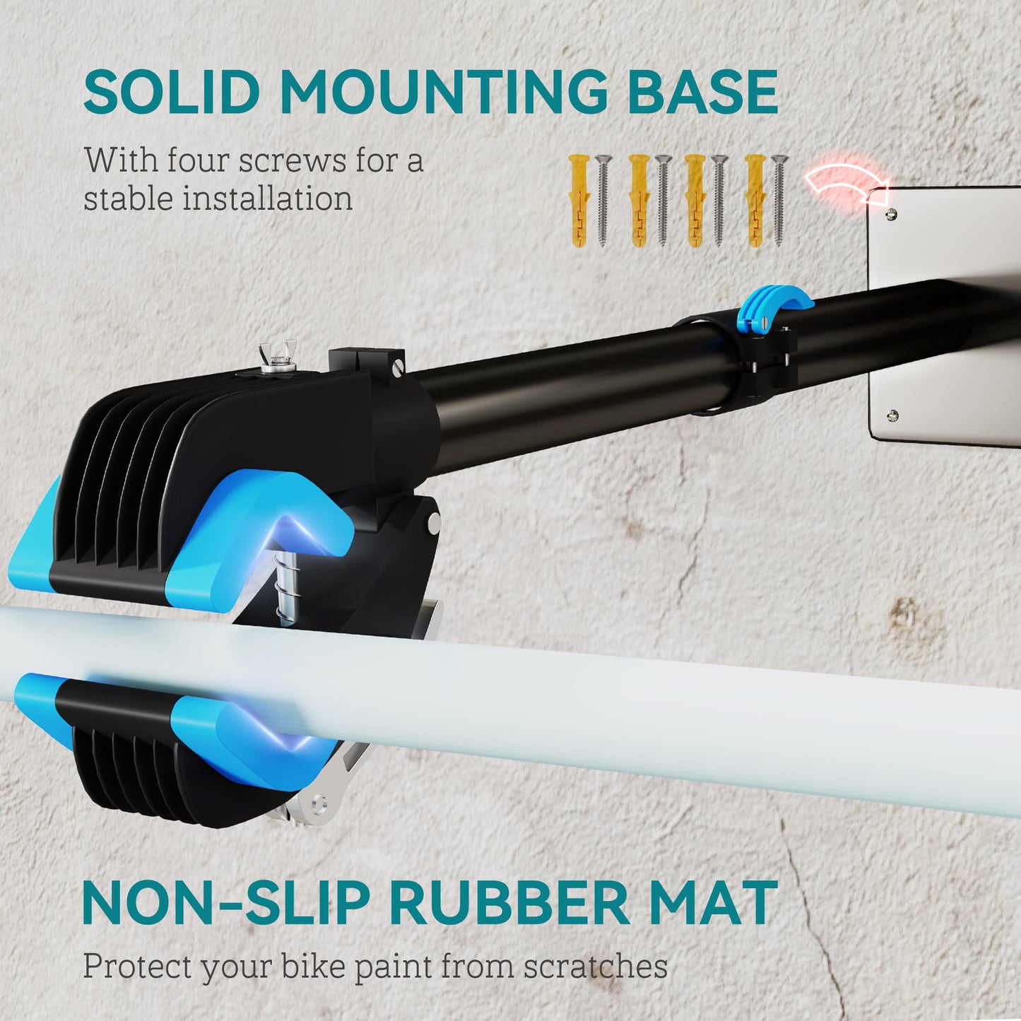 HOMCOM Bike Repair Stand, with Adjustable Clamp, Black