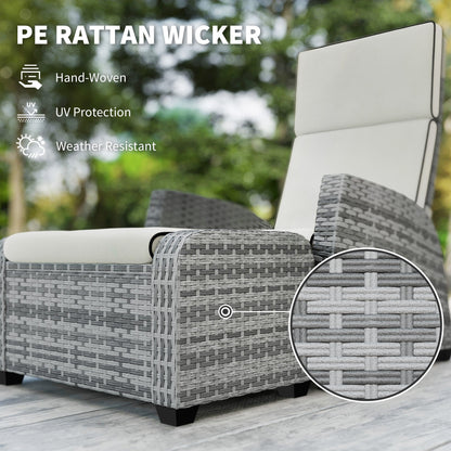 Outsunny 5-Piece Rattan Garden Furniture Set with Cushions - Grey