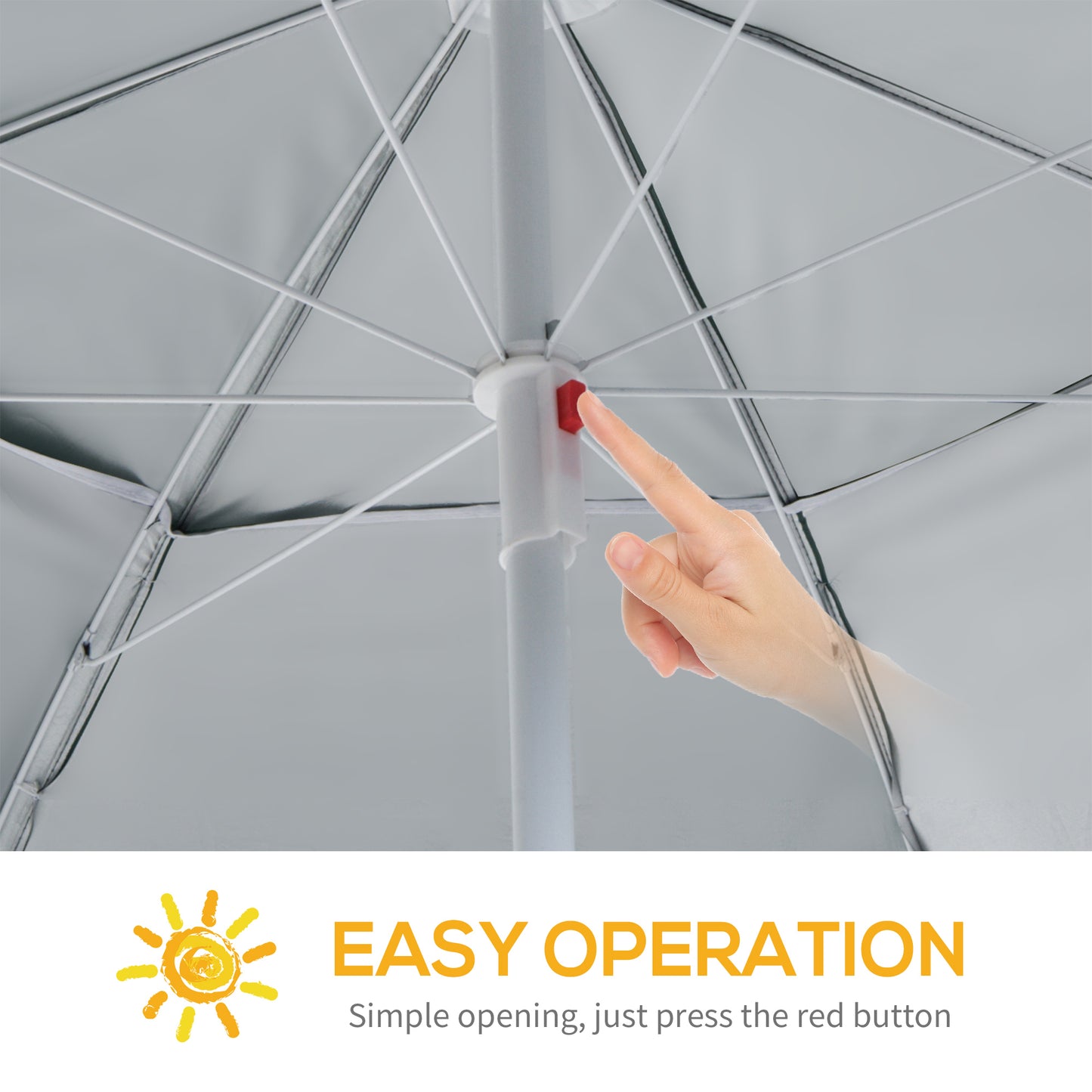 Outsunny 2m UV Protection Fishing Beach Umbrella Brolly Shelter w/ Side Panel Tent Green
