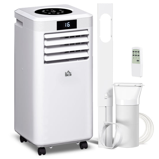 HOMCOM 10000 BTU Air Conditioning Unit, 3-in-1 Portable Air Conditioner, Dehumidifier, Cooling Fan with Remote Control, Digital Display, 2 Speeds, 24H Timer, Window Venting Kit, 22mÂ²