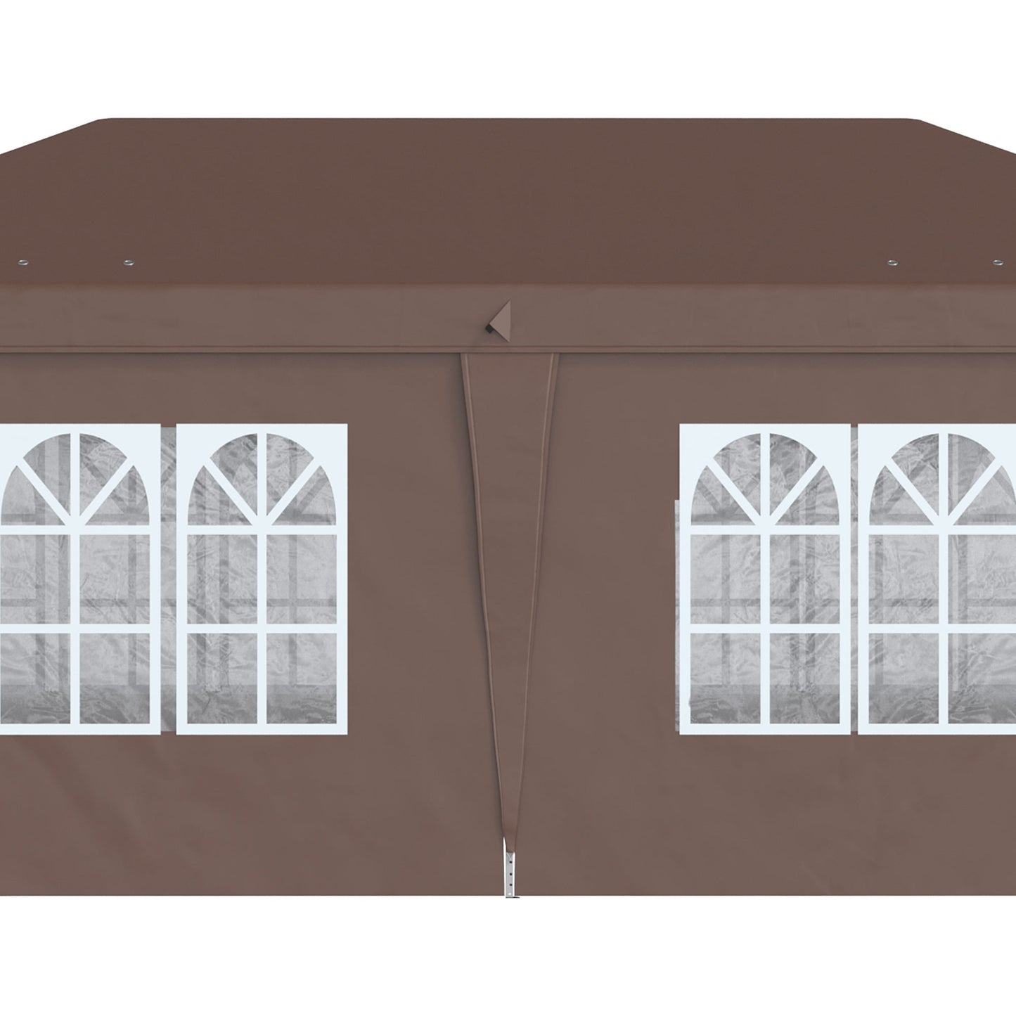 Outsunny 3 x 6 m Pop Up Gazebo with Sides and Windows, Height Adjustable Party Tent with Storage Bag for Garden, Camping, Event, Brown