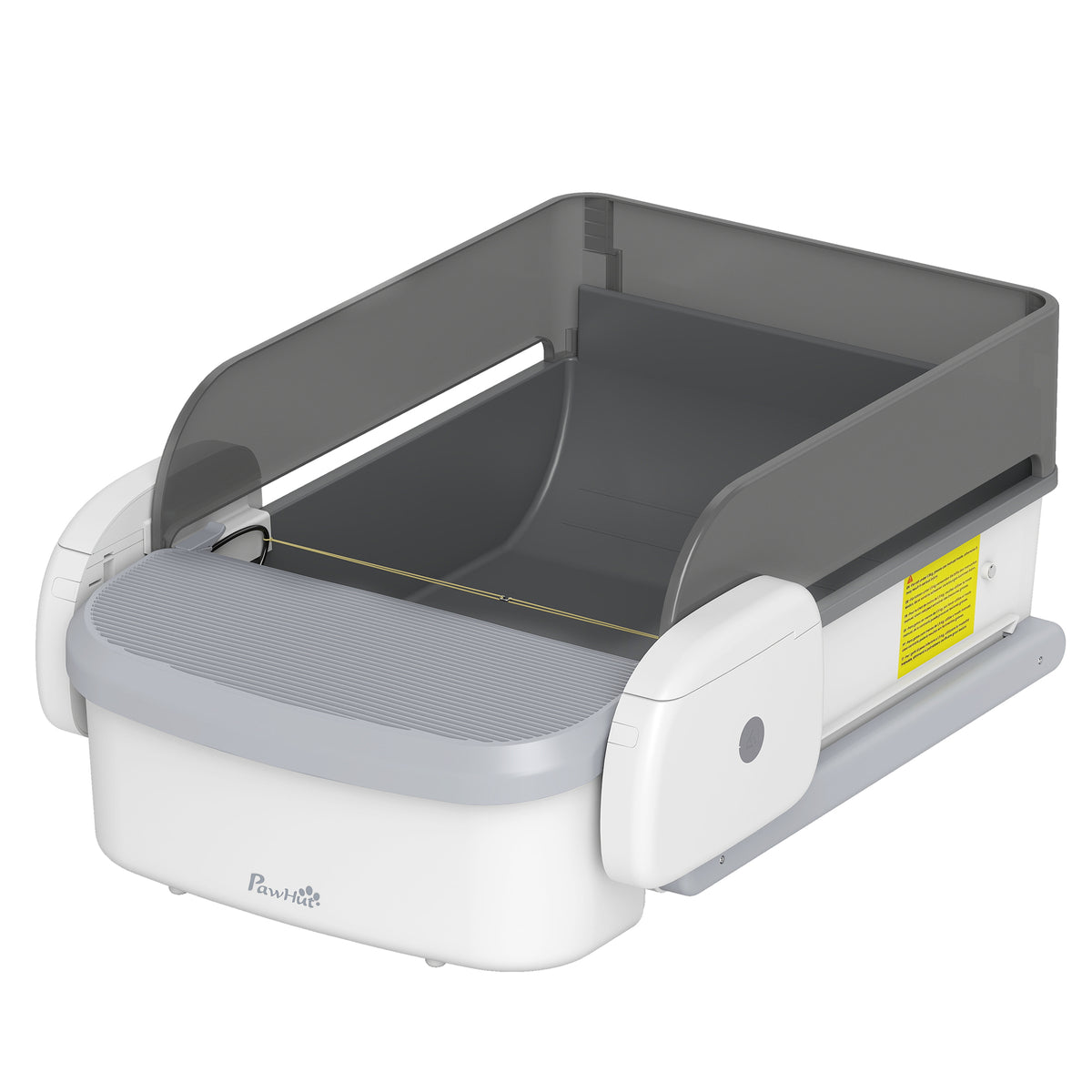PawHut Self Cleaning Cat Litter Tray, Open-Top Automatic Litter Box with APP Control, Clumping Rake, 10L Waste Bin